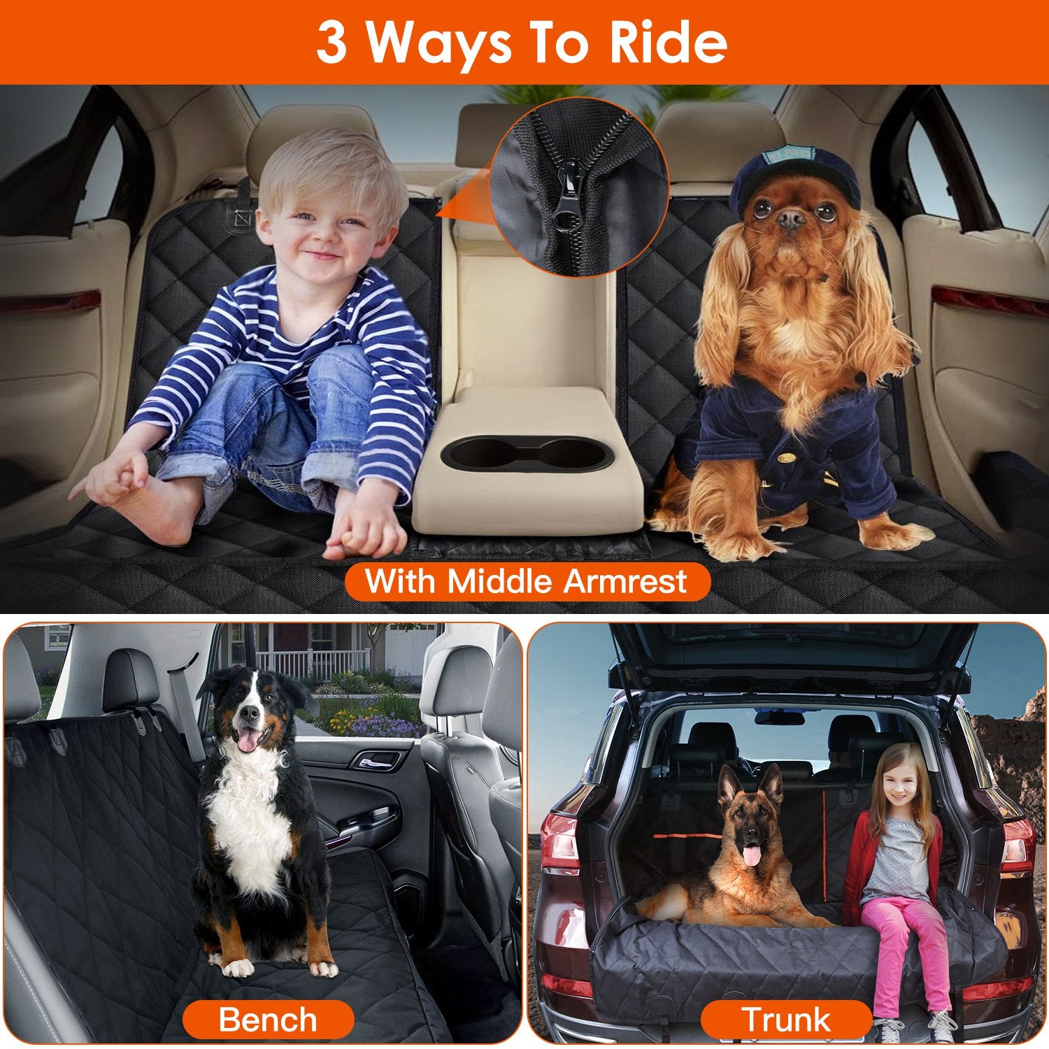 Housse voiture chien avec ceinture